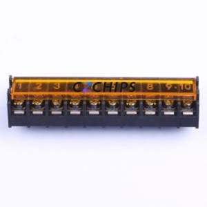 DBT50G-7.62-10P-BK-P Barrier Terminal Block Through hole,P=7.62mm Connector With Cover Plate 7.62mm 1x10P Straight Pin - Product Image 1