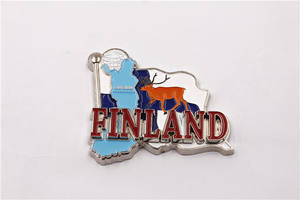 Aimant de réfrigérateur en émail métallique de <span class=keywords><strong>Finlande</strong></span> et de Lapland, souvenir de mariage, avec autocollant magnétique de forme originale - Product Image 2
