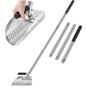 Rastrillo de arena para pulgas de arena, pala para Detector de detección de metales con cabezal desmontable para pala de colador rápido de playa - Product Image 1