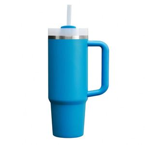 Gobelet de voyage isotherme 30oz H2.0 avec poignée, couvercle, paille et base antidérapante – OEM/ODM, couleur personnalisable - Product Image 4