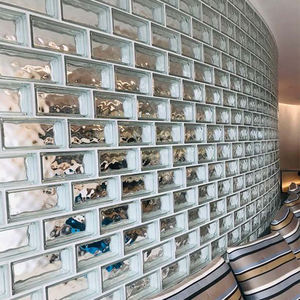 Blocs de verre creux à vendre Fournisseurs de blocs de verre de construction coupe-feu Mur de séparation de bloc de verre décoratif transparent à motif de crête - Product Image 5