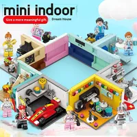 Bloques de Construcción Dream House Street View, Juguete Educativo de Plástico ABS, Regalo para Niños Unisex, Diseño de Escena Realista, Fácil de Armar