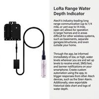 Capteur de profondeur d'eau Atech 16 pieds (5 mètres) pour extérieur, en matériau PC, précision de 0,5 %, sans fil, submersible, compatible Wi-Fi