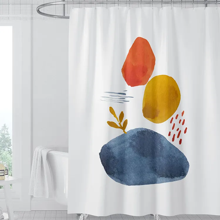 Cortina de ducha de lujo, conjunto de cortinas de tela para baño, venta al por mayor
