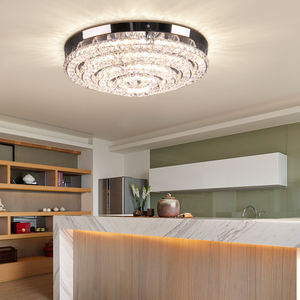 Lámpara de araña de techo inteligente LED con anillo redondo montado en superficie regulable moderna, accesorios de lujo para sala de estar - Product Image 4