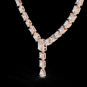 สร้อยคอเพชรเพาะเลี้ยงสีเงินสำหรับงานหมั้นและงานแต่งงาน ทำจากทอง 14K/18K ดีไซน์ทันสมัยโดดเด่น ระยิบระยับเหนือกาลเวลา หรูหรา - Product Image 4