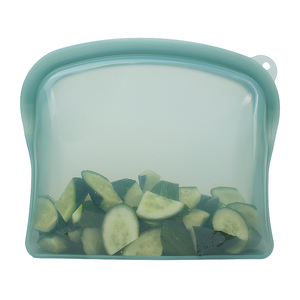 Lot de sacs de conservation alimentaire en silicone de qualité alimentaire, réutilisables, compressibles, pliables, transparents, carrés, gaufrés, modernes et hermétiques pour congélateur - Product Image 5