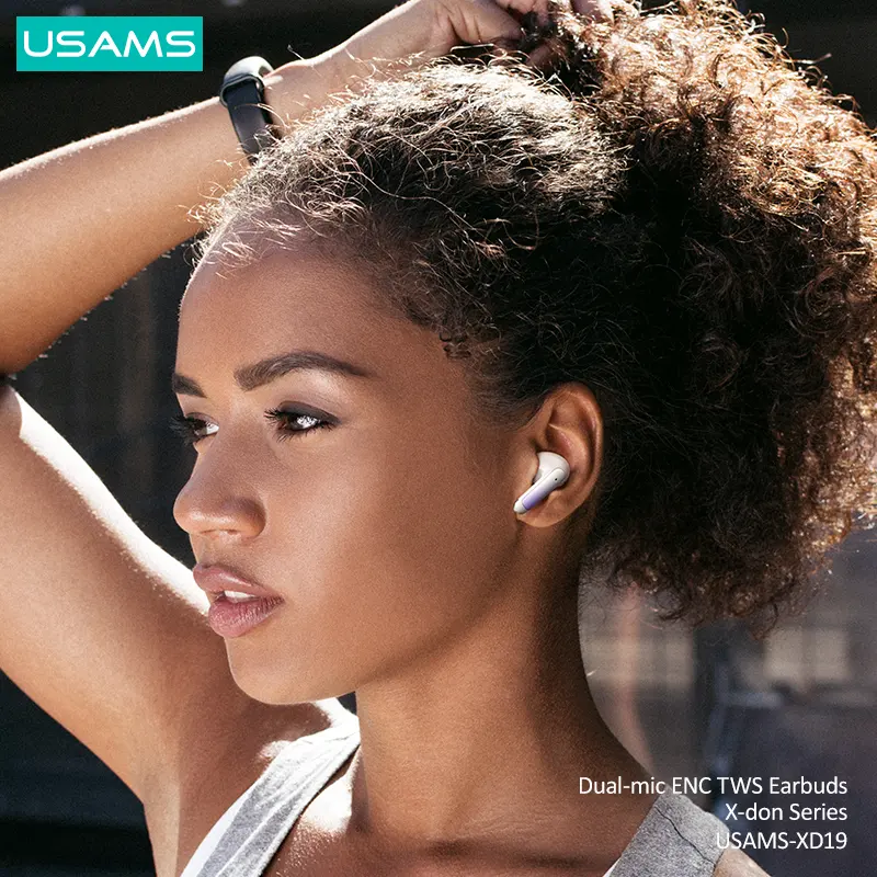 USAMS Neues Design Headset ENC Geräuschunterdrückung Gaming-Kopfhörer Bluetooth 5.3 Sport Tws Ohrhörer kabellose Ohrhörer