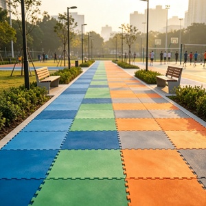 Baldosas de Caucho para Exteriores INOLP, Material EPDM, Multicolor, Revestimiento Protector, Hecho en China, para Jardín de Niños y Parques Infantiles - Product Image 4