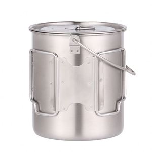 Échantillon gratuit CE Camping Pot 750ml Tasse ou pot léger de luxe, portable avec poignées pliables et couvercle pour l'extérieur - Product Image 4