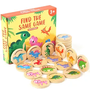 Yeni ahşap dinozor Flip aynı oyunu bulmak ebeveyn-çocuk etkileşimi çocuk eğitimi montesorri eğitici oyuncaklar