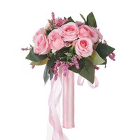 Fleurs artificielles modernes à tenir à la main pour mariage, décoration de fête nuptiale, bouquet simulé en polyester, plastique et mousse EVA, taille personnalisée