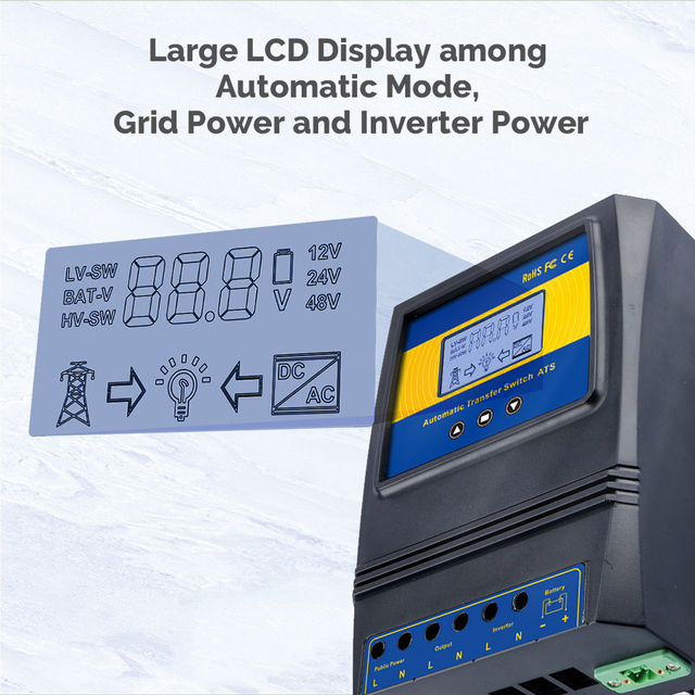 1 Phase ATS Dual Power Automatic Transfer Switch Electrical Selector Switches Uninterrupted Power 50A MOES
