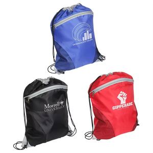 Factory Wholesale Waterproof Polyester <b>Drawstring</b> Bag Small Casual <b>Drawstring</b> <b>Backpack</b> Bag with Zipper - Product Image 5