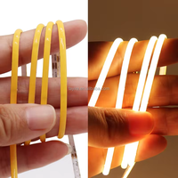 Bande LED COB flexible 2,7 mm blanc chaud multicolore pour la décoration de la pièce, de la voiture, de la télévision, 480 LED/m, dimmable 3V 5V 12V, bande lumineuse COB 3 mm