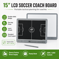 Tableau tactique électronique LCD portable double face pour entraînement de football, tablette d'écriture pour dessin sur terrain de football