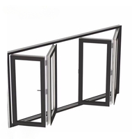 Fenêtres coulissantes en aluminium Fenêtres pliantes en aluminium Double vitrage Fenêtre pliante de balcon en aluminium avec grille intérieure