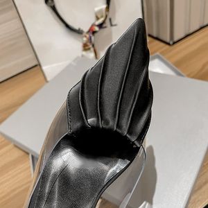 Wrinkle Sandalias Mujer Slide <b>Pointed</b> <b>Toe</b> Designer Women <b>Mules</b> <b>Pointed</b> <b>Toe</b> Women Heels 2025 - Product Image 5