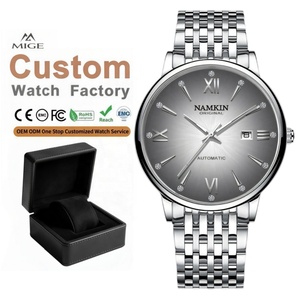 Reloj Automático de Lujo para Hombre de 42 mm con Logotipo Personalizado, de Acero Inoxidable Plateado, Resistente al Agua 50 m, Relojes Mecánicos OEM ODM - Product Image 1