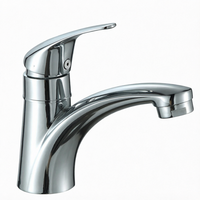 Robinet de lavabo moderne monocommande en alliage de zinc chromé, eau chaude/froide, à poser sur le comptoir, avec cartouche céramique