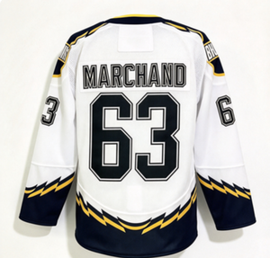 Maillot de hockey des Bruins de Boston # 1 Swayman # 88 Pastrnak # 63 Marchand # 4 Orr # 37 Collection d'uniformes cousus pour hommes Bergeron - Product Image 2