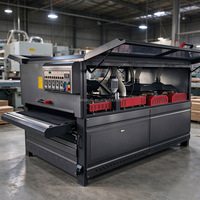 Machine de polissage de surfaces en bois de haute précision, ponceuse à brosse automatique pour le processus de finition des portes d'armoires en bois massif, MDF et contreplaqué