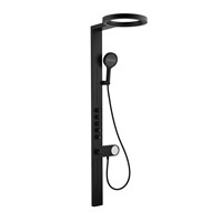 Colonne de douche thermostatique multicolore avec pommeau pluie et douchette à main, fixation murale, pour salle de bain d'appartement, colonne de douche moderne avec fonction massage