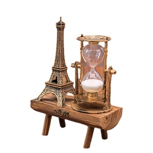 Ornements Style Européen Rétro Sablier en Bois Écologique Tour de Fer Décorations Maison Grande Roue Cadeau Anniversaire pour Étudiants Couples - Product Image 5
