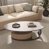 Table basse ovale moderne de luxe 2026 pour salon, mobilier de salon, table basse ovale créative, nouveau design pour usage domestique