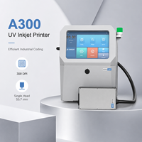Imprimante jet d'encre UV A300 en ligne pour codage haute vitesse sur pipeline, machine de codage grand format de 53,7 mm de large pour cartons et bouchons de bouteilles