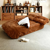 Sofá de Tela Comprimida al Vacío, Estilo Vintage, para Sala de Estar, Uso Doméstico, Modular, de Una Plaza, Plegable, de Doble Uso, Desmontable, Lavable, Sofá Cama