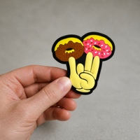 Patch de moral en PVC souple 3D personnalisé, motif crème glacée, style tactique, avec fixation auto-agrippante pour sacs à dos