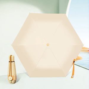 Échantillon Gratuit <span class=keywords><strong>Mini</strong></span> <span class=keywords><strong>Parapluie</strong></span> de Poche Pliant 5 Volets 6 Baleines en Fer et Fibre de Verre Ouverture Automatique Imprimé Floral pour Femme Cadeau Promotionnel de Voyage - Product Image 5