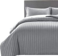Drap de lit d'hôtel en satin de coton Queen King Twin Size Parure de lit confortable de luxe à rayures de couleur personnalisée avec 2 taies d'oreiller