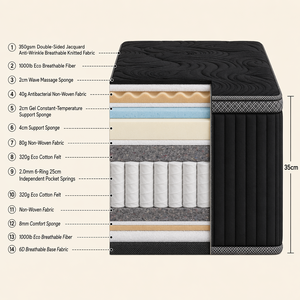 <span class=keywords><strong>Materasso</strong></span> Ibrido in Memory Foam Gel Spesso 35CM, Misura King Size e Singola, Super Morbido, per Hotel a Cinque Stelle - Product Image 2