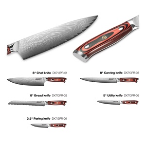Kookmessenset Japans 5-delig 67-laags VG10 staal Damascus staal messenset G10 handvat Damascus messenset - Product Image 2