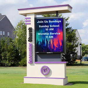 Panneau publicitaire extérieur 3D personnalisé en aluminium avec LED, multi-unités, rétroéclairé, étanche, en forme de pylône - Product Image 3