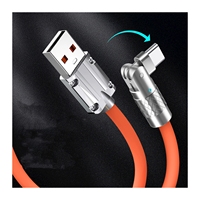 Câble de charge rapide USB-C 120W populaire, câble de données pour téléphone portable, coudé pivotant en silicone 10 en 1 pour iPhone