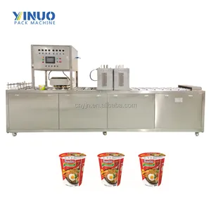 Automatic High Speed 6 Lines Instant Noodle Cup Sealing Machine Paper Ramen Bowl Packing Machine Food Tray Sealing Machine