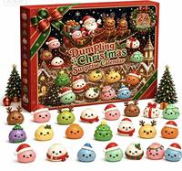 Calendrier de l'Avent Squishy en forme de Boulette de Noël, 24 Pièces, Ensemble Promotionnel de Jouets Mignons et Moelleux à Presser pour les Fêtes