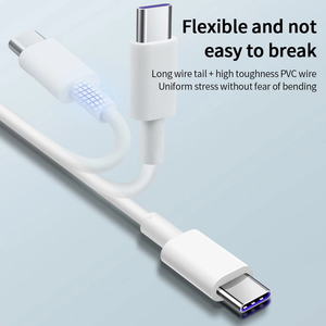 Oem 1m 2M nhanh chóng sạc Type-C cáp siêu 5A USB-C 5A tinh khiết đồng dài điện thoại sạc siêu phí USB Tipo C carga rapida cavo - Product Image 2