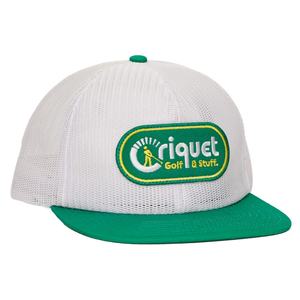 Casquettes de camionneur personnalisées à 5 panneaux avec logo brodé vert, toutes en maille - Product Image 3