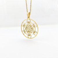 Collier Géométrie Sacrée Merkaba Bijoux Metatron Collier Vermeil Or Bijoux Pendentif Creux Collier Hip Hop