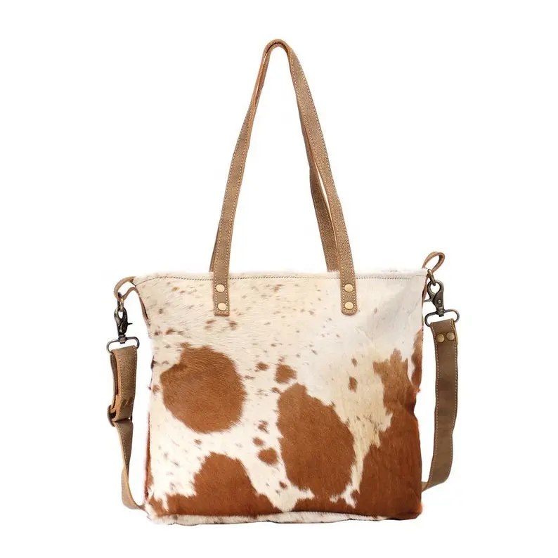 Camel Cowhide Laptop Bag Cowgirl Fashion Handbag Cowhide Vintage Fashion Tote Bag