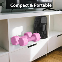 Haltères réglables de nouvelle conception pour femmes - Options 2,5/5 kg et 10 kg, matériau TPU rose, légers et antidérapants pour les exercices des bras et du corps