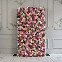 Panel de Pared de Flores de Tela Blanca 3D 5D Personalizado, Decoración de Boda, Fondo de Panel de Rosas de Seda Artificial, Moderno