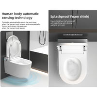 Toilette murale électrique intelligente à capteur automatique pour salle de bain, toilette intelligente monobloc suspendue au mur