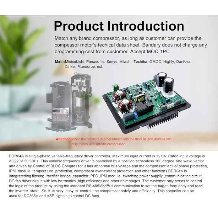 2.0HP BLDC Compressor Inverter Driver Board for HVAC