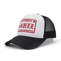 Personnalisé 100% coton 3D broderie Patch 5 panneaux camionneur chapeaux Vintage unisexe sergé tissu décontracté sportif en plein air