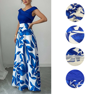 Abito Elegante Senza Maniche all'Ingrosso, Moda Primavera-Estate, Stampa con Vita Stretta, Patchwork, Vestiti Casual Comodi per <span class=keywords><strong>Donne</strong></span> - Product Image 4